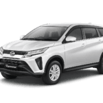 Daihatsu Terios putih tampak serong depan dan samping untuk layanan sewa mobil Bandung dengan driver profesional