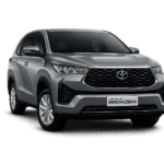 Toyota Innova Zenix Type Q abu-abu tampak depan untuk layanan sewa mobil Bandung dengan driver profesional