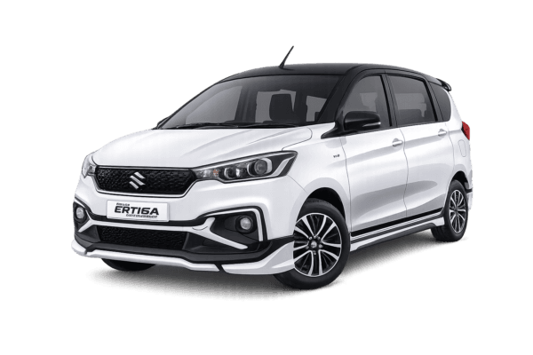 Suzuki All New Ertiga Hybrid putih dari Gita Tour & Rent Car untuk layanan sewa mobil dengan supir di Bandung.